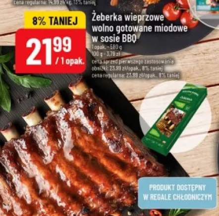 Żeberka wieprzowe wolno gotowane miodowe w sosie BBQ