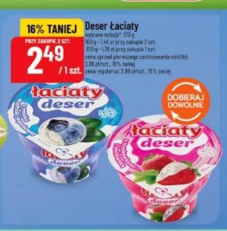 Deser Łaciaty o smaku muffinki jagodowej