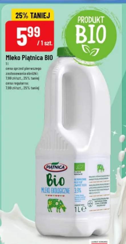 Mleko Piątnica BIO 3,9%