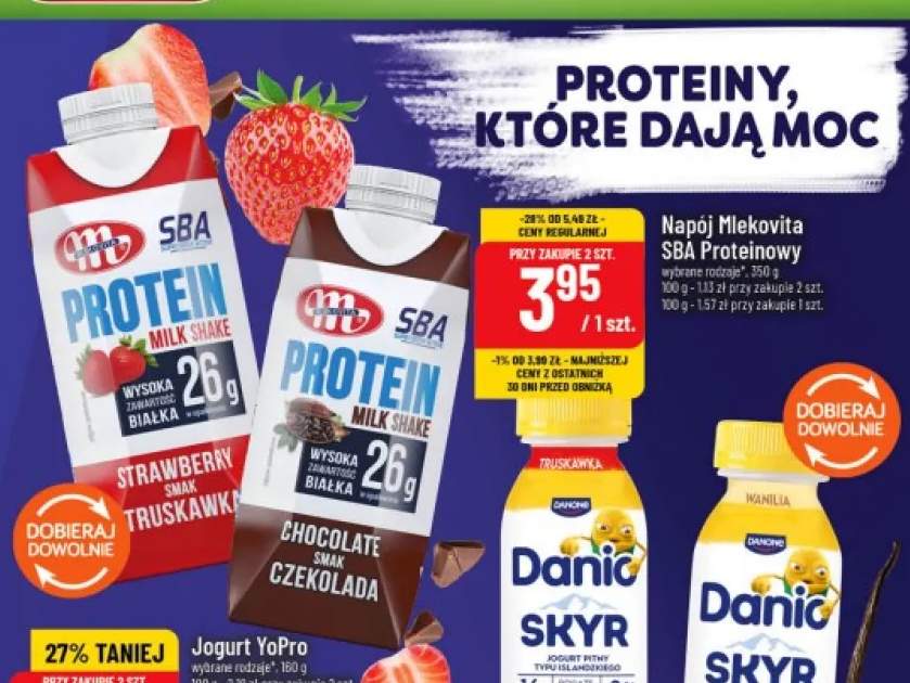 Napój proteinowy Mlekovita SBA Protein Milk Shake truskawka
