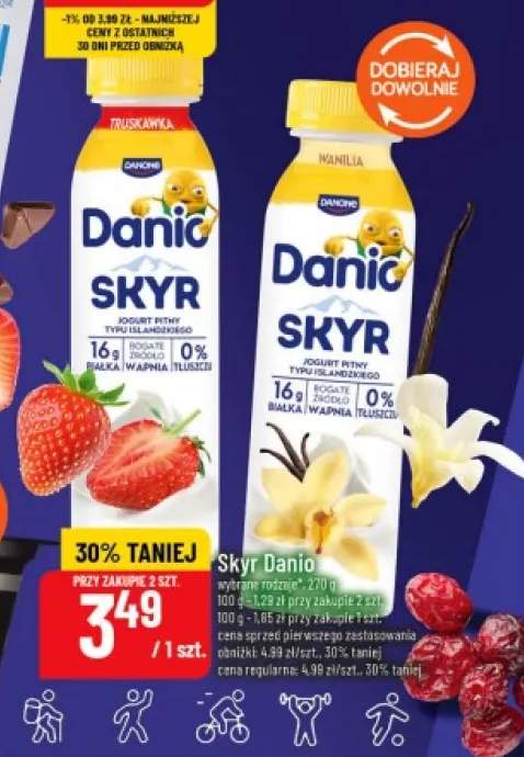 Jogurt pitny Danone Danio Skyr truskawka