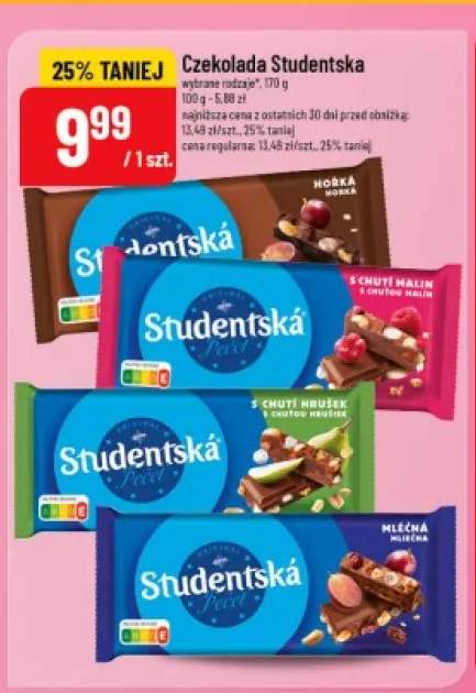 Czekolada Studentská S Chutí Malin