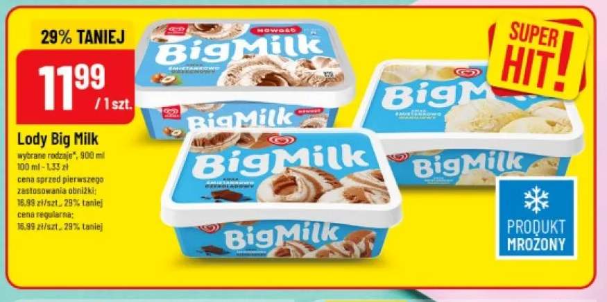 Lody Algida Big Milk Śmietankowo Orzechowy