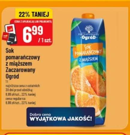 Sok pomarańczowy z miąższem Zaczarowany Ogród