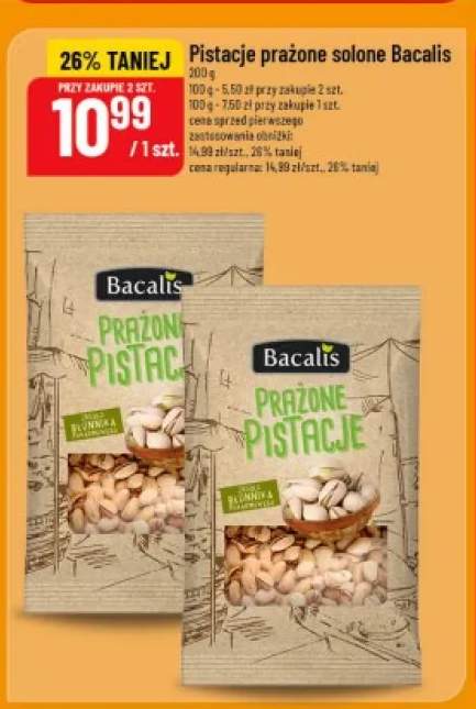 Pistacje prażone solone Bacalis