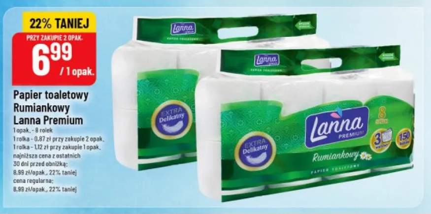 Papier toaletowy Rumiankowy Lanna Premium 8-pak