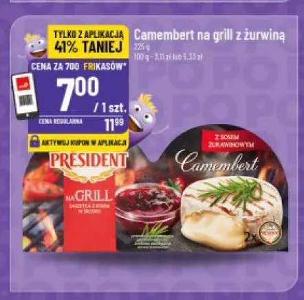 Camembert na grill z żurawiną President