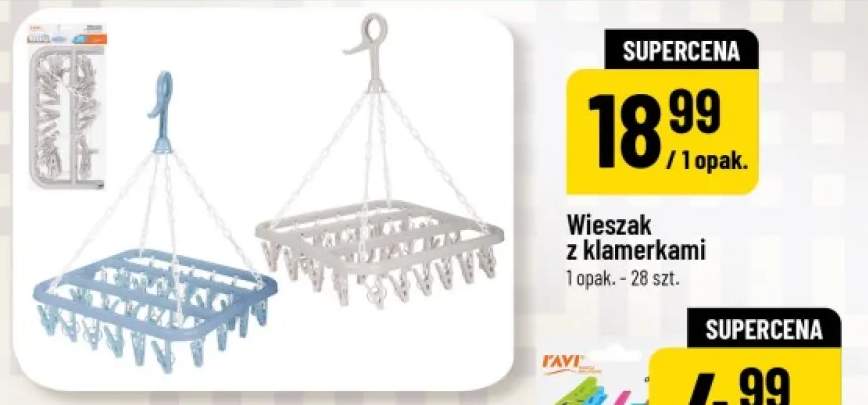 Wieszak z klamerkami RAVI