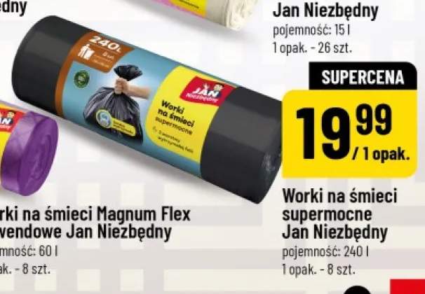 Worki na śmieci supermocne Jan Niezbędny 240l