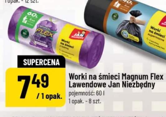 Worki na śmieci Magnum Flex Lawendowe Jan Niezbędny 60l