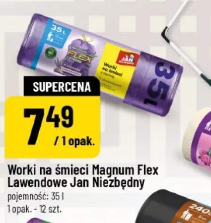 Worki na śmieci Magnum Flex Lawendowe Jan Niezbędny 35l