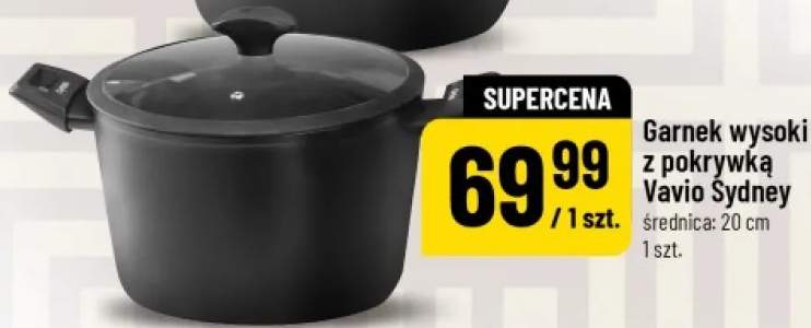 Garnek wysoki z pokrywką Vavio Sydney średnica: 20cm