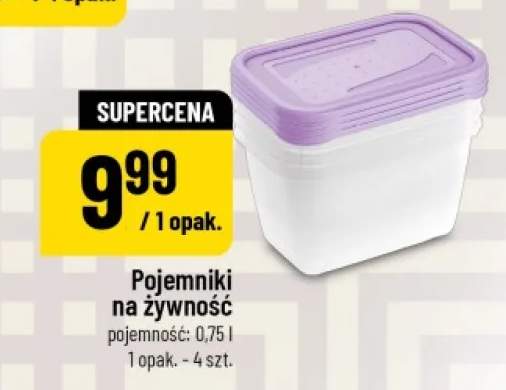 Pojemniki na żywność pojemność 0,75l