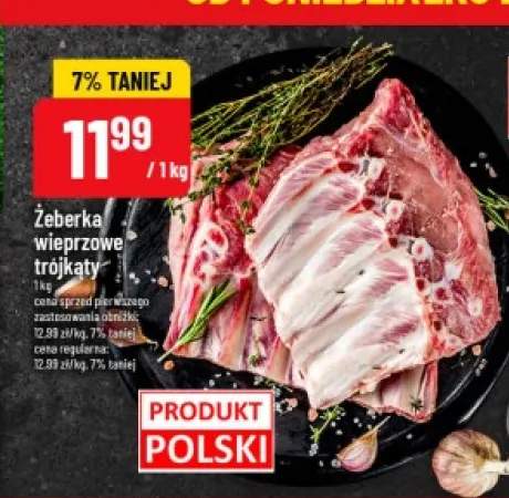 Żeberka wieprzowe trójkąty polskie