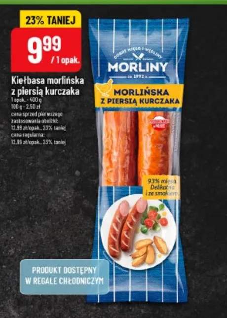 Kiełbasa morlińska z piersią kurczaka Morliny