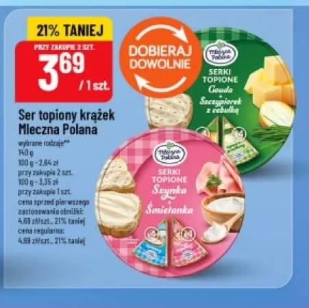 Ser topiony krążek Mleczna Polana Gouda Szczypiorek z cebulką