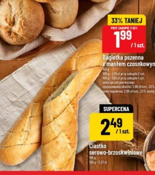 Bagietka pszenna z masłem czosnkowym