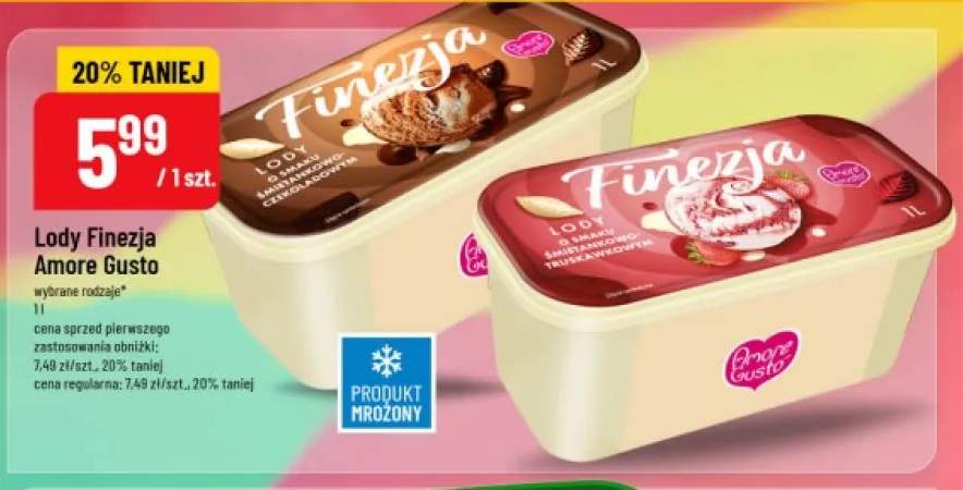 Lody Finezja Amore Gusto o smaku śmietankowo-czekoladowym
