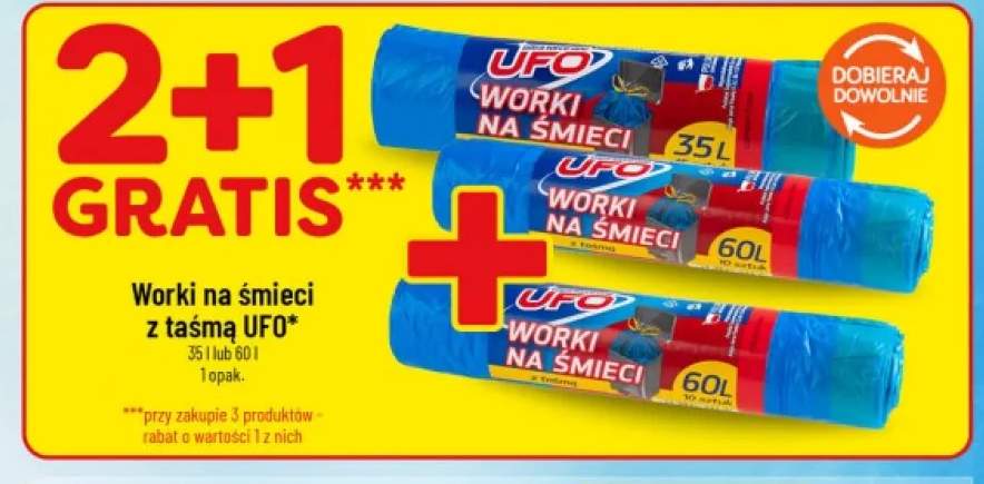 Worki na śmieci z taśmą UFO 35l