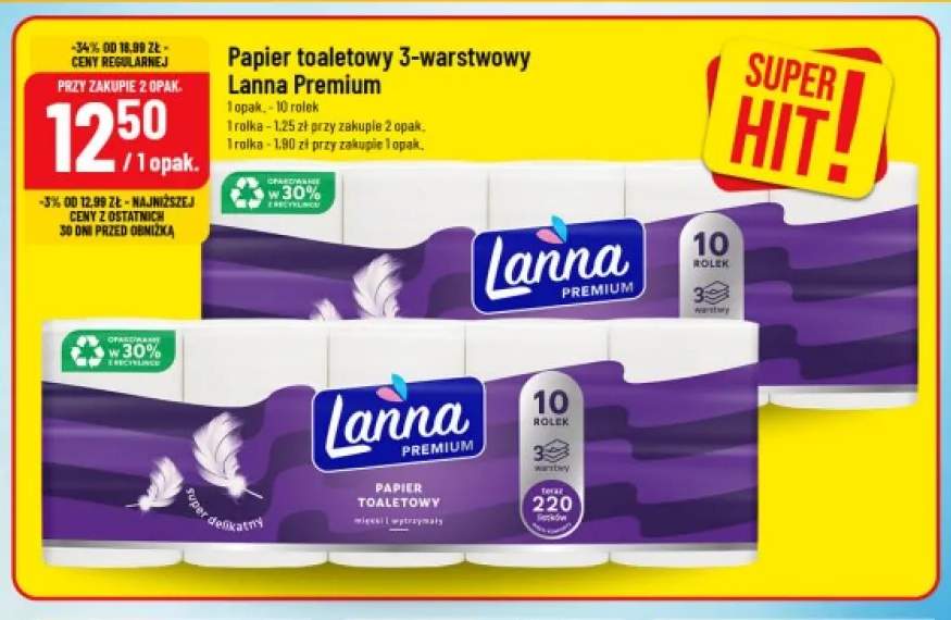 Papier toaletowy 3-warstwowy Lanna Premium