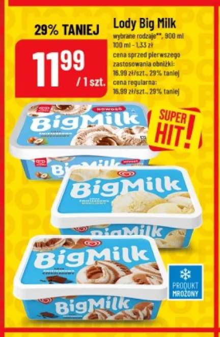 Lody Big Milk śmietankowo orzechowy