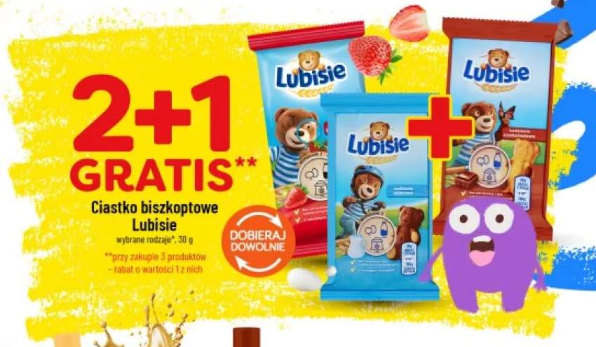 Ciastko biszkoptowe Lubisie truskawkowe