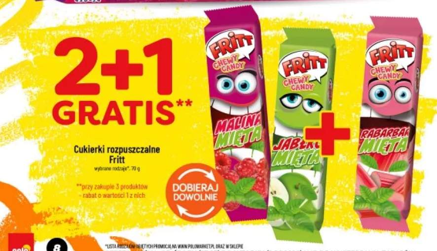 Cukierki rozpuszczalne Fritt malina mięta