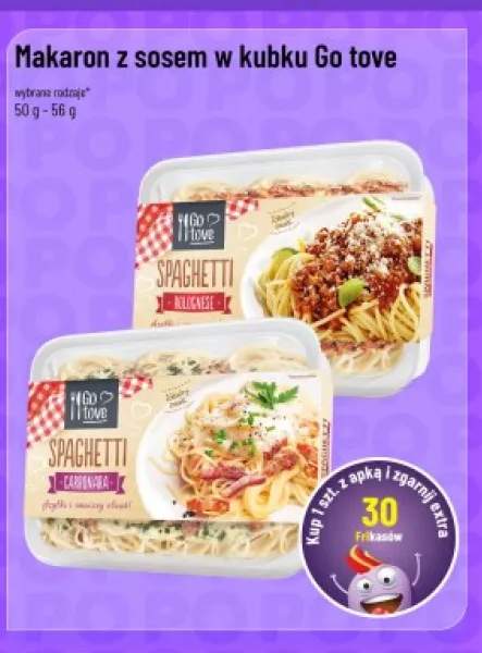Makaron z sosem w kubku Go tove Spaghetti Carbonara