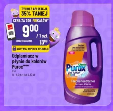 Odplamiacz w płynie do kolorów Purox