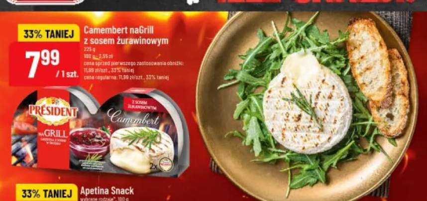 Ser Camembert naGrill z sosem żurawinowym PRÉSIDENT