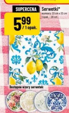 Serwetki wymiary: 33x33cm
