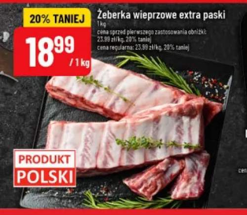 Żeberka wieprzowe extra paski