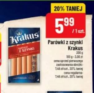 Parówki z szynki Krakus