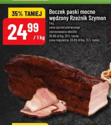 Boczek paski mocno wędzony Rzeźnik Szymon