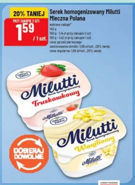 Serek homogenizowany Milutti Mleczna Polana