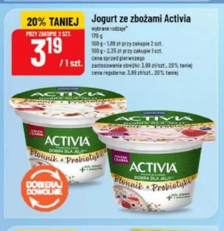 Jogurt ze zbożami Activia mix ziaren i owoców