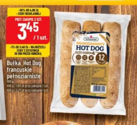 Bułka Hot Dog francuskie pełnoziarniste Schulstad