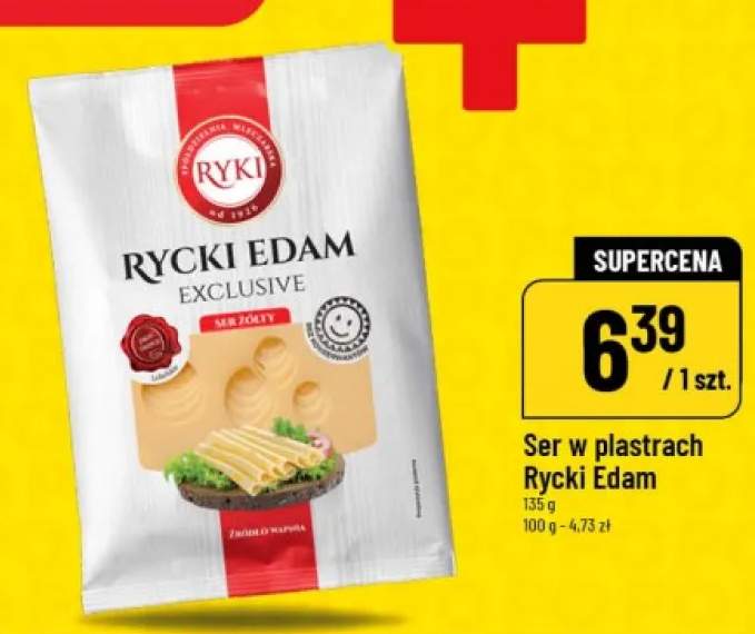 Ser żółty w plastrach Rycki Edam Exclusive