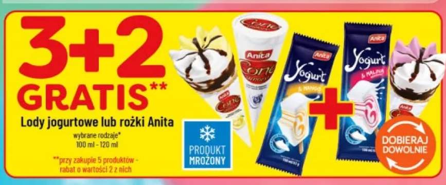 Lody jogurtowe lub rożki Anita