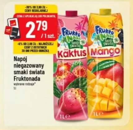 Napój niegazowany smaki świata Fruktonada mango