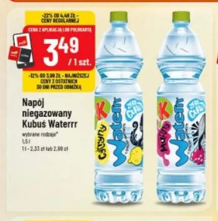 Napój niegazowany Kubuś Waterrr