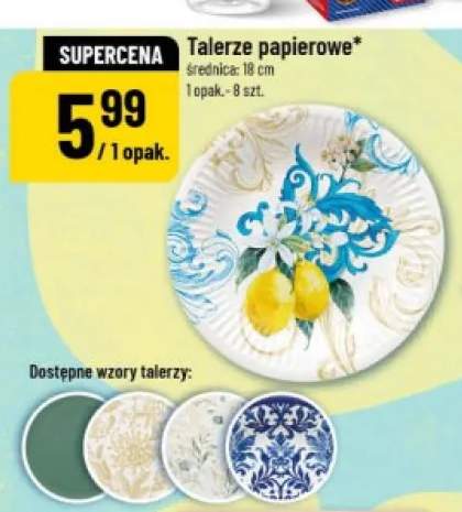 Talerze papierowe średnica: 18cm