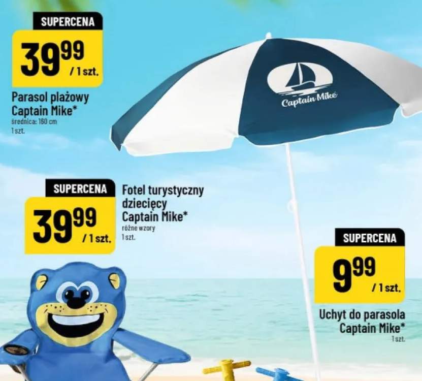 Parasol plażowy Captain Mike średnica: 160cm