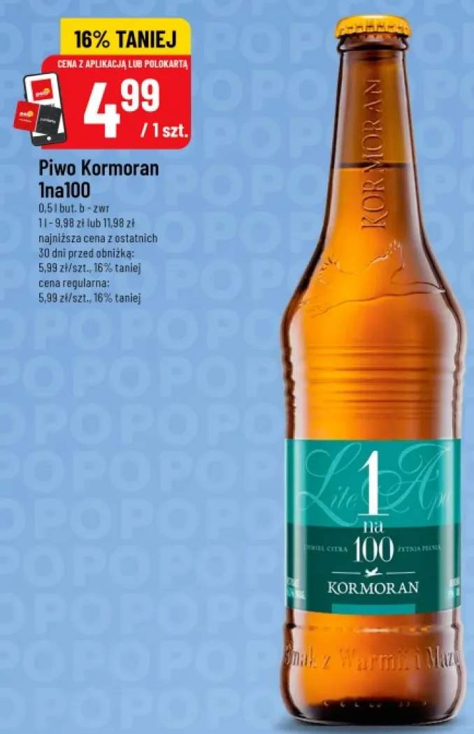 Piwo Kormoran 1na100 Lite Apa