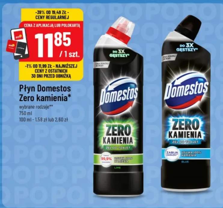 Płyn do toalet Domestos Zero Kamienia Blue