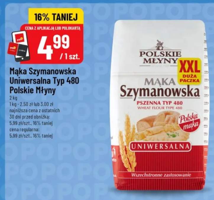 Mąka Szymanowska Uniwersalna Typ 480 Polskie Młyny