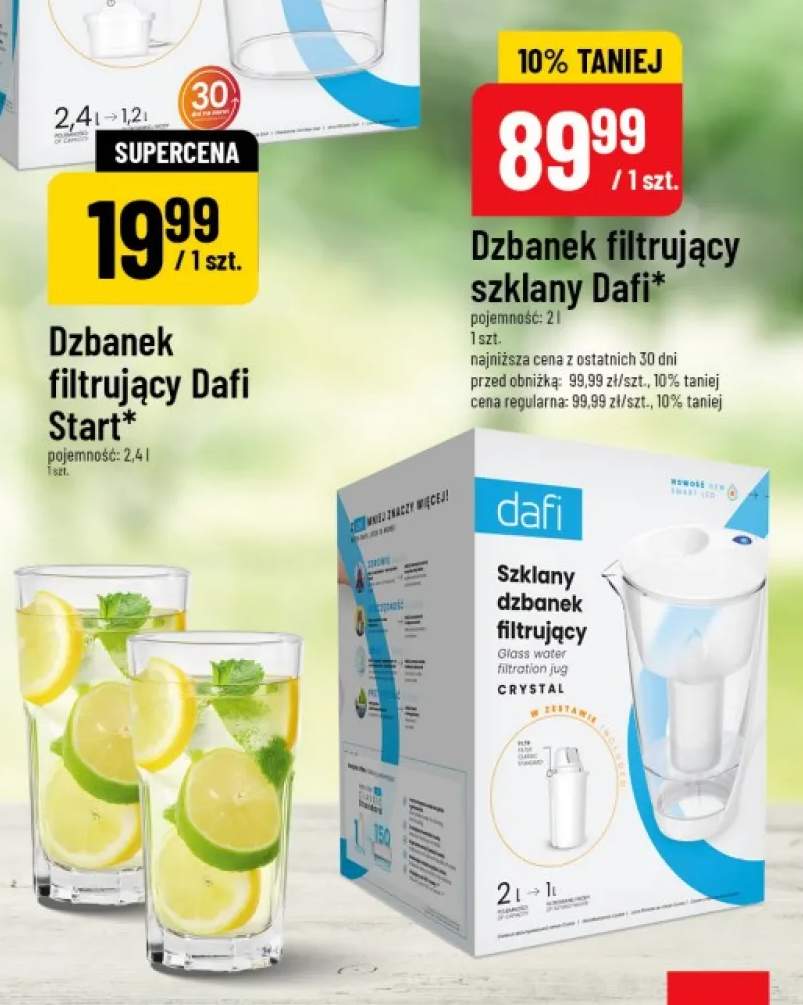 Dzbanek filtrujący szklany Dafi Crystal