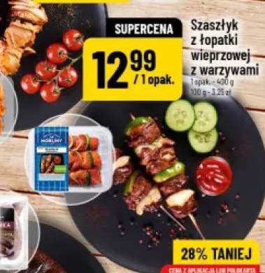 Szaszłyk z łopatki wieprzowej z warzywami