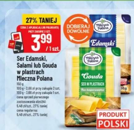 Ser Edamski w plastrach Mleczna Polana