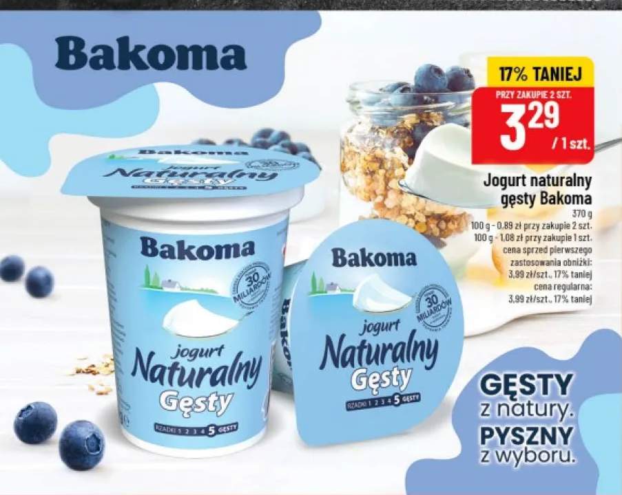 Jogurt naturalny gęsty Bakoma